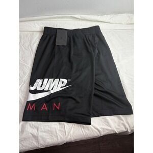 Nike Jordan Jumpman Basketball Athletic Shorts Black Red White Kids L